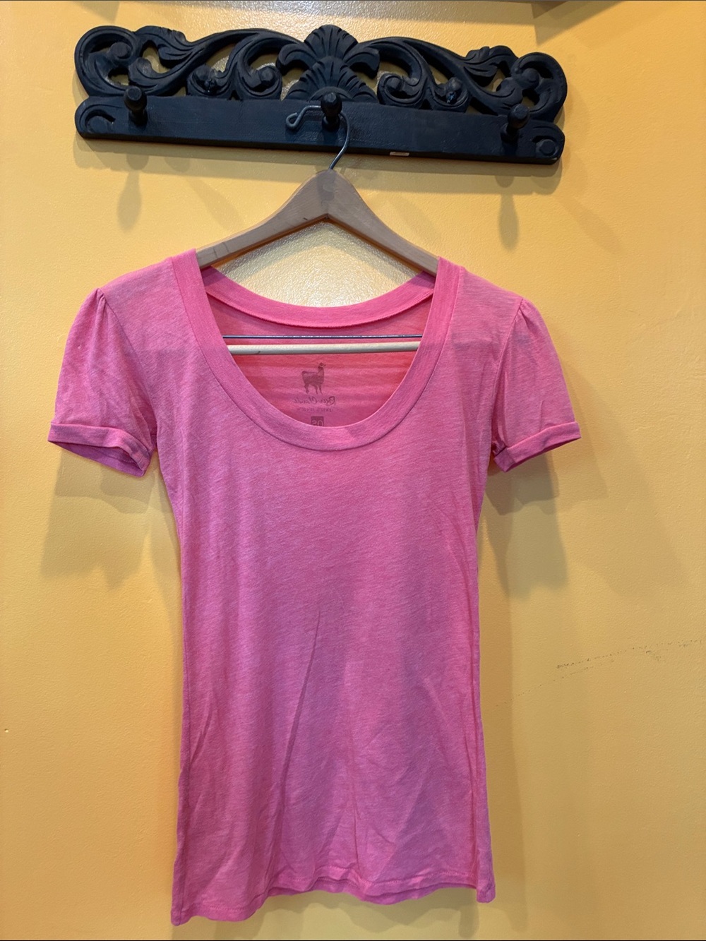Classic Pink Scoop Neck Short Sleeve Tee - Slim Fit